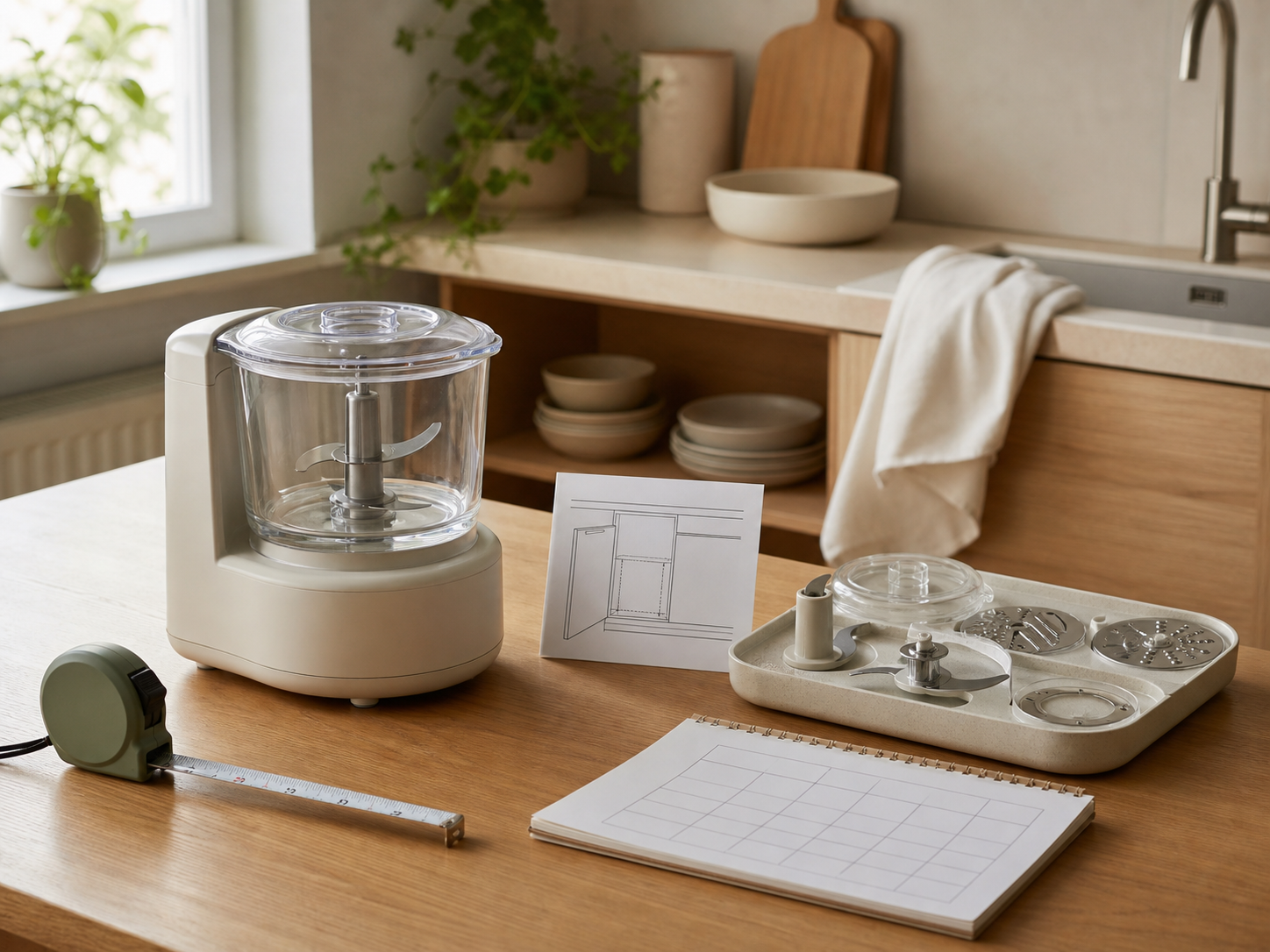Baby food maker arranged with a capacity, program, and countertop footprint comparison worksheet