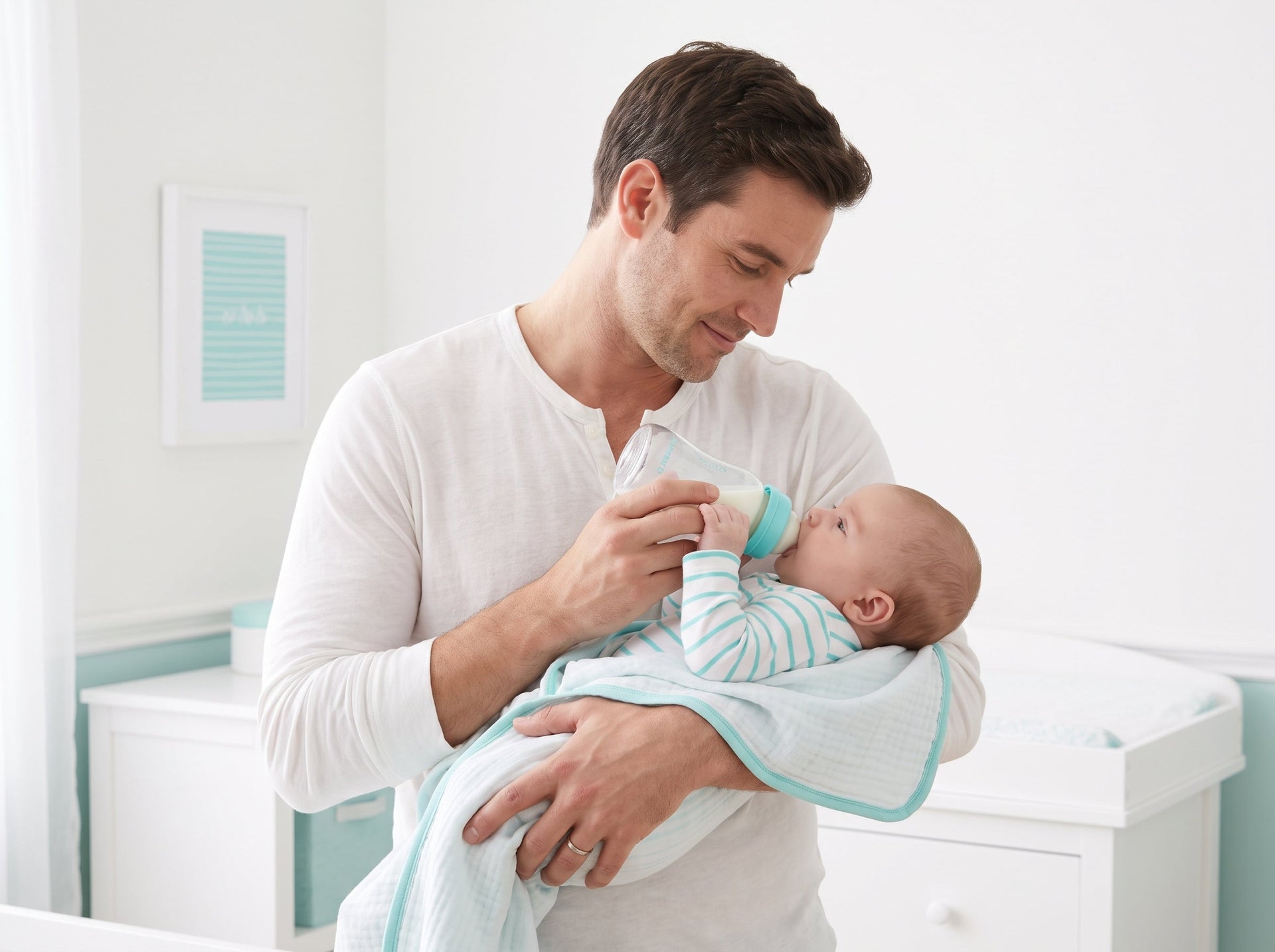 Elevating baby to a semi-upright angle to prevent coughing and choke triggers during bottle feeding.